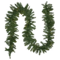9' X 10" Pre-Lit Northern Pine Artificial Christmas Garland - Warm White LED Lights