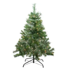 4' Pre-Lit Mixed Cashmere Pine Medium Artificial Christmas Tree - Clear Lights