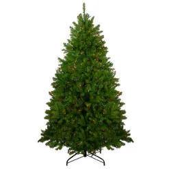6.5' Pre-Lit Northern Pine Full Artificial Christmas Tree - Multi-Color Lights