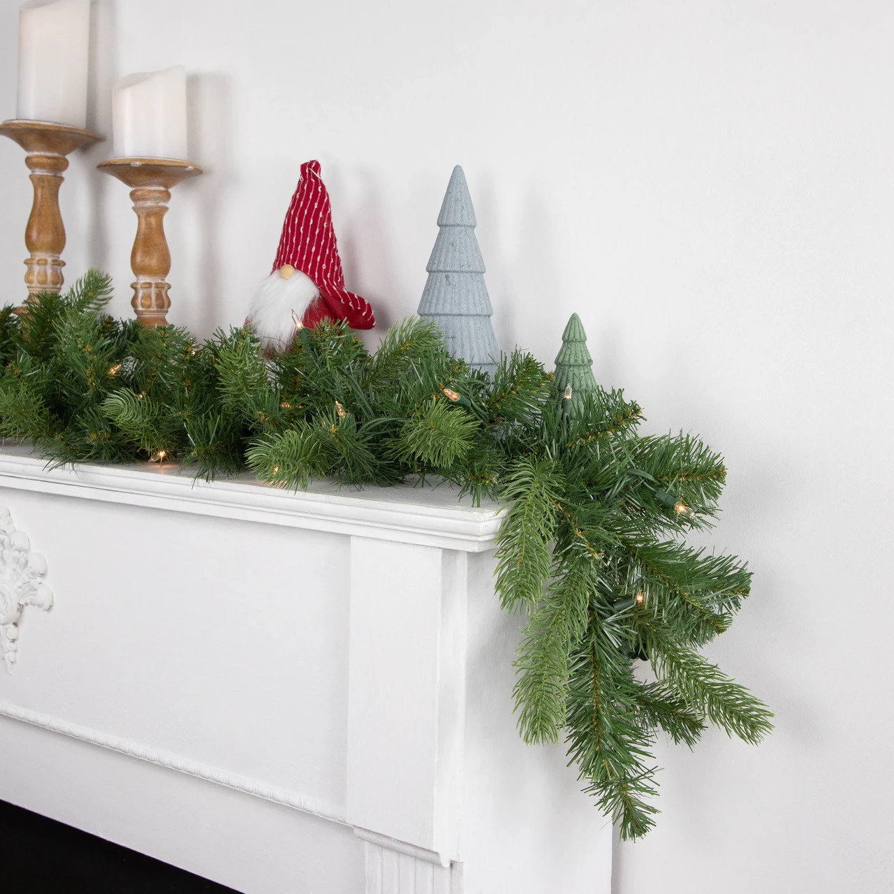 9' X 10" Pre-Lit Noble Fir Artificial Christmas Garland - Clear Lights
