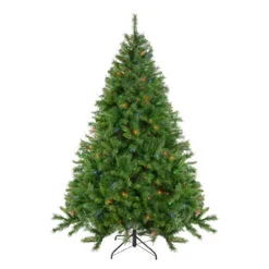 7.5' Pre-Lit Chatham Pine Artificial Christmas Tree, Multi-Color Lights