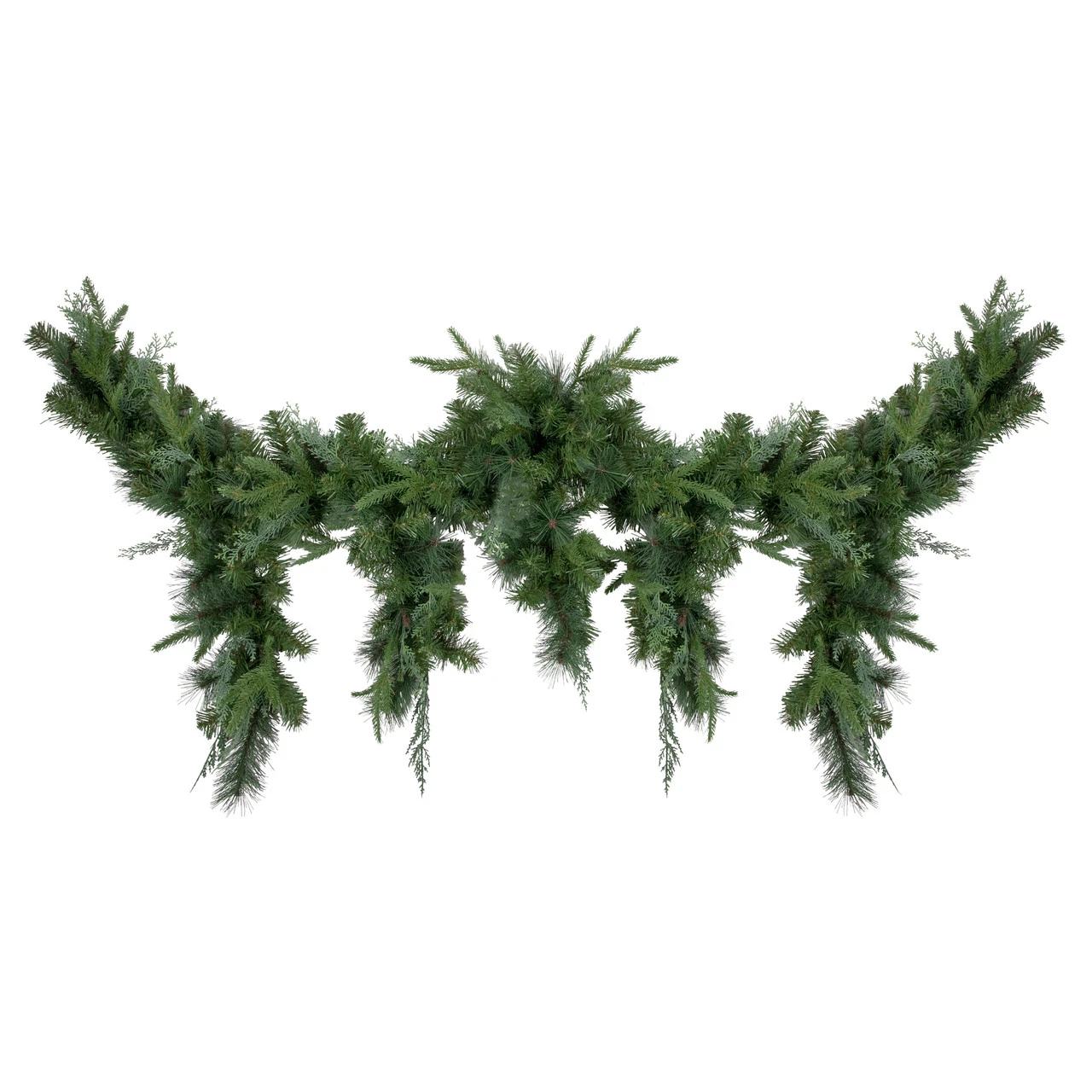 6' X 18" Mixed Pine Artificial Christmas Icicle Garland, Unlit - Image 3