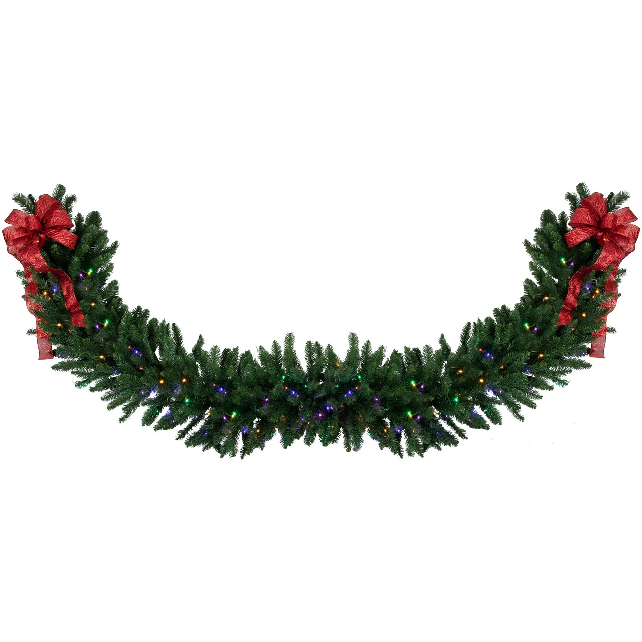25' X 20" Pre-Lit Buffalo Fir Artificial Christmas Garland - Multi-Color LED Lights - Image 3