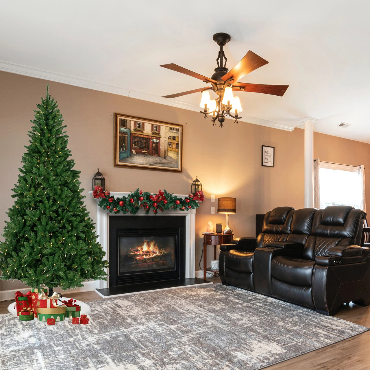 7.5' Pre-Lit Manchester Pine Instant Connect Artificial Christmas Tree, Dual LED Lights - Image 6