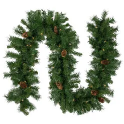 9' X 12" Pre-Lit Dakota Red Pine Artificial Christmas Garland - Clear Dura Lights