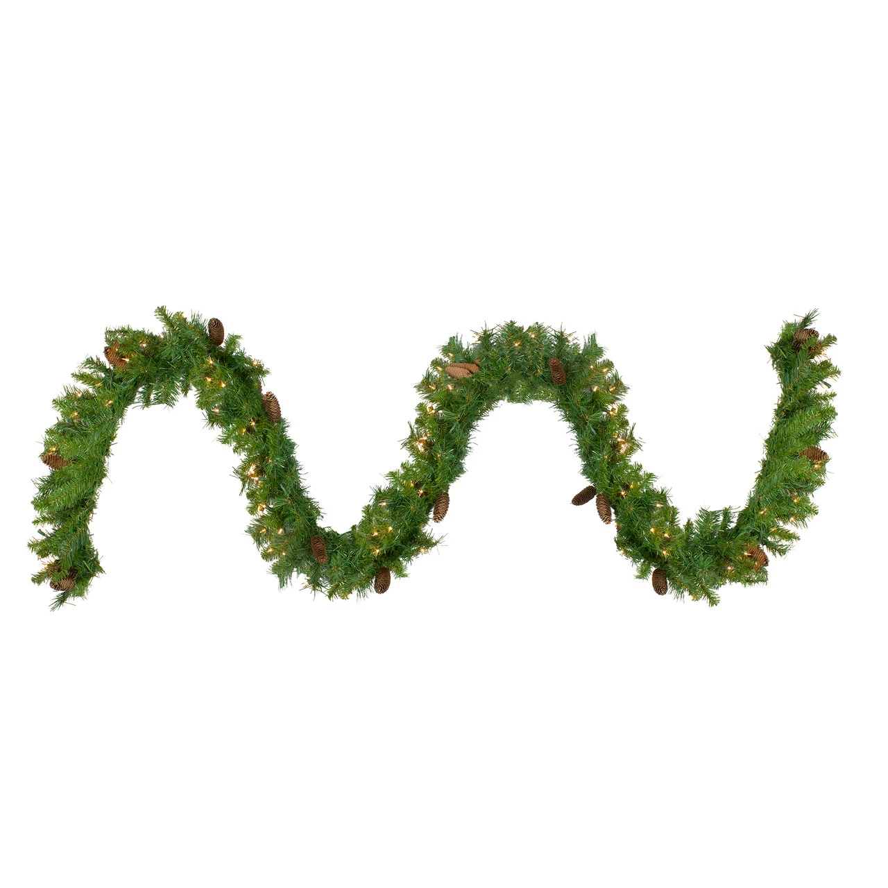 9' X 12" Pre-Lit Dakota Red Pine Artificial Christmas Garland, Clear Dura-Lit Lights