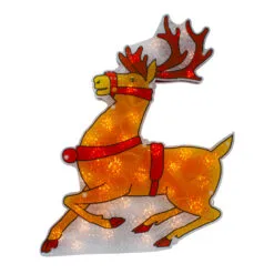 18" Lighted Brown Reindeer Christmas Window Silhouette Decoration