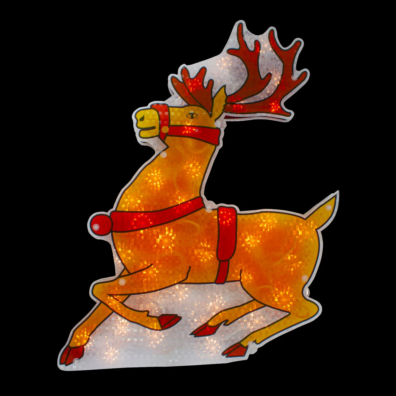 18" Lighted Brown Reindeer Christmas Window Silhouette Decoration - Image 2