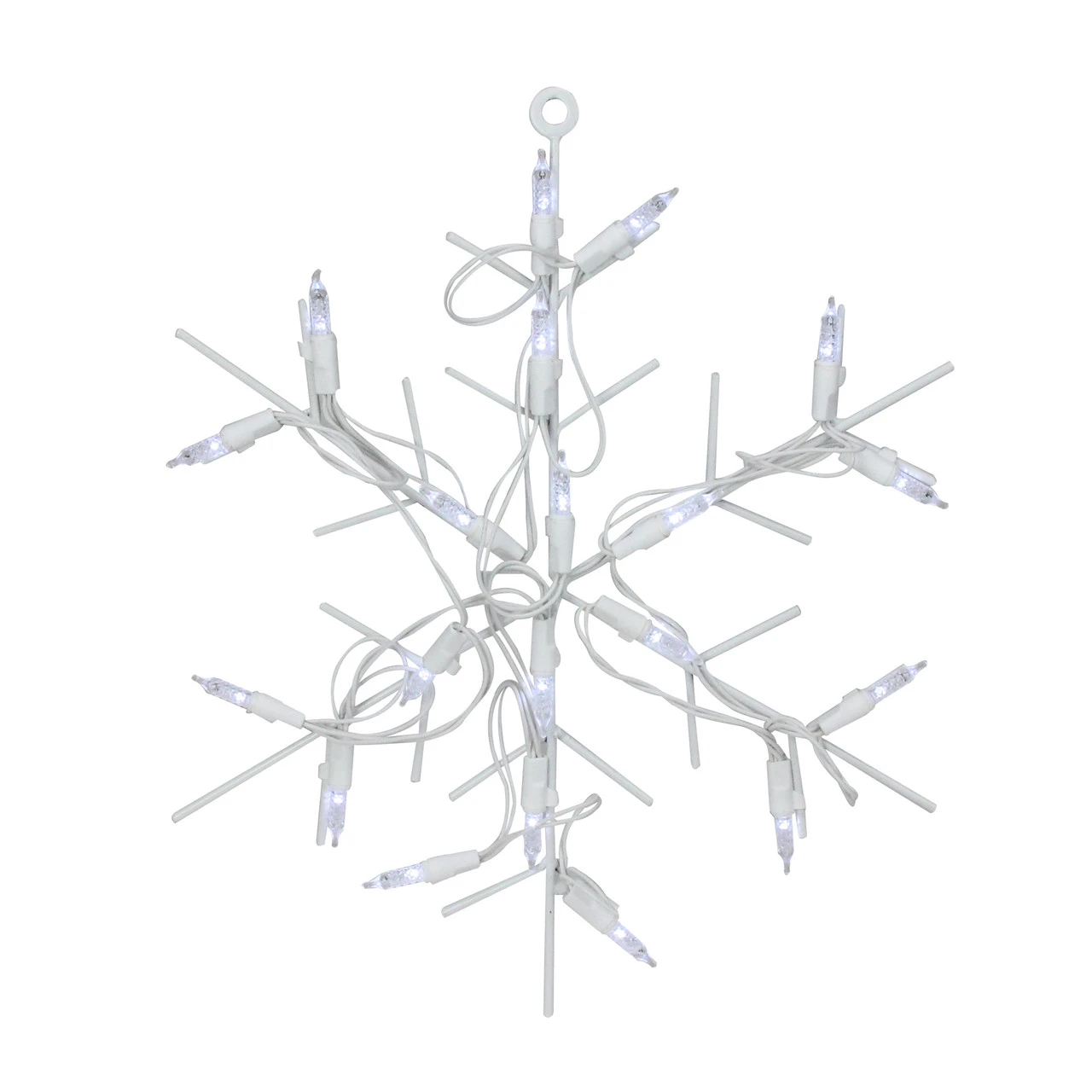 13" White And Clear LED Lighted Snowflake Christmas Window Silhouette Decoration