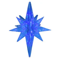 19" LED Blue Twinkling 3D Bethlehem Star Hanging Christmas Decoration