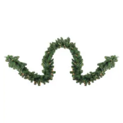 9' X 10" Pre-Lit Pine Artificial Christmas Garland - Clear Dura-Lit Lights