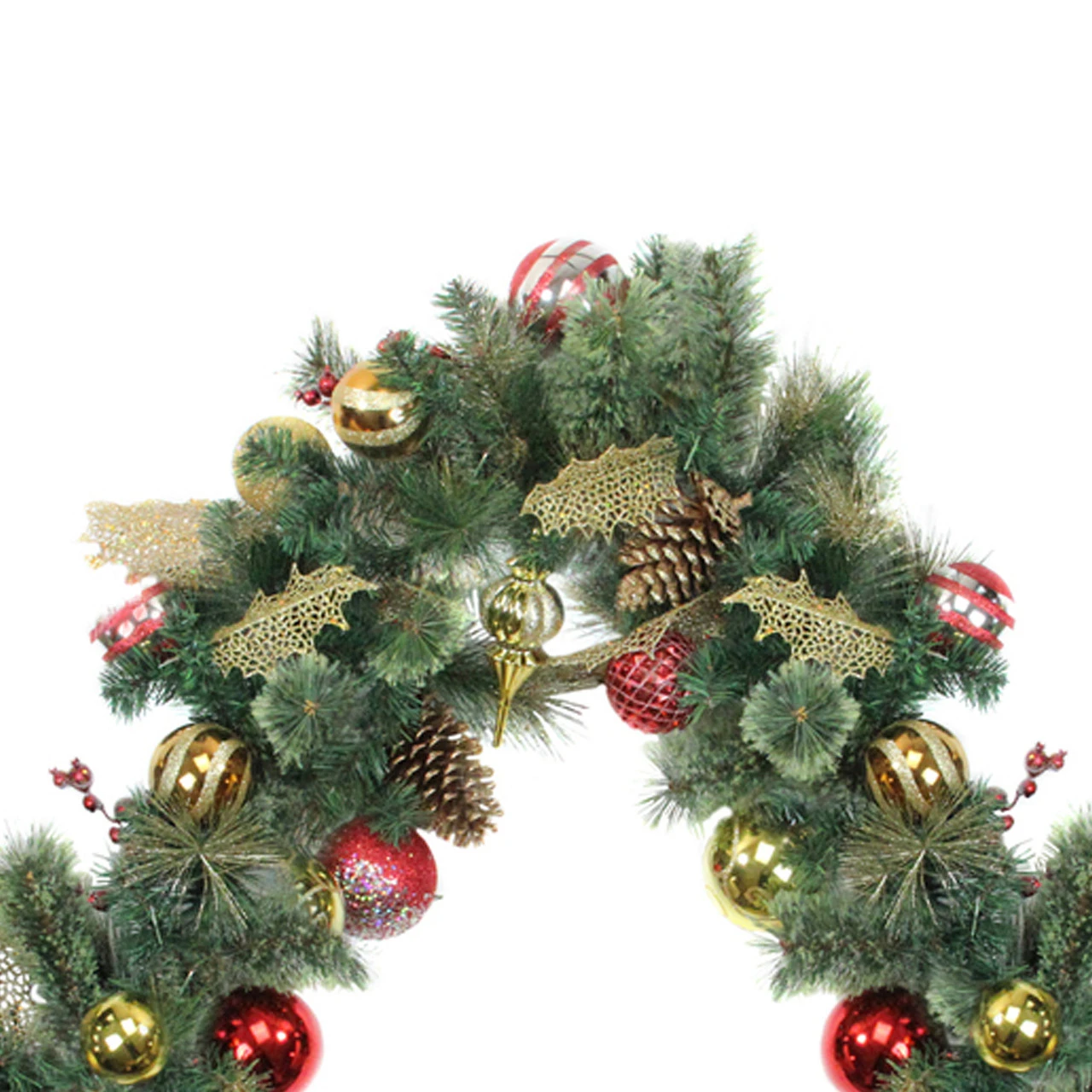 9' X 16" Artificial Pine With Cranberries, Ornaments, And Pine Cones Christmas Garland – Unlit - Image 2