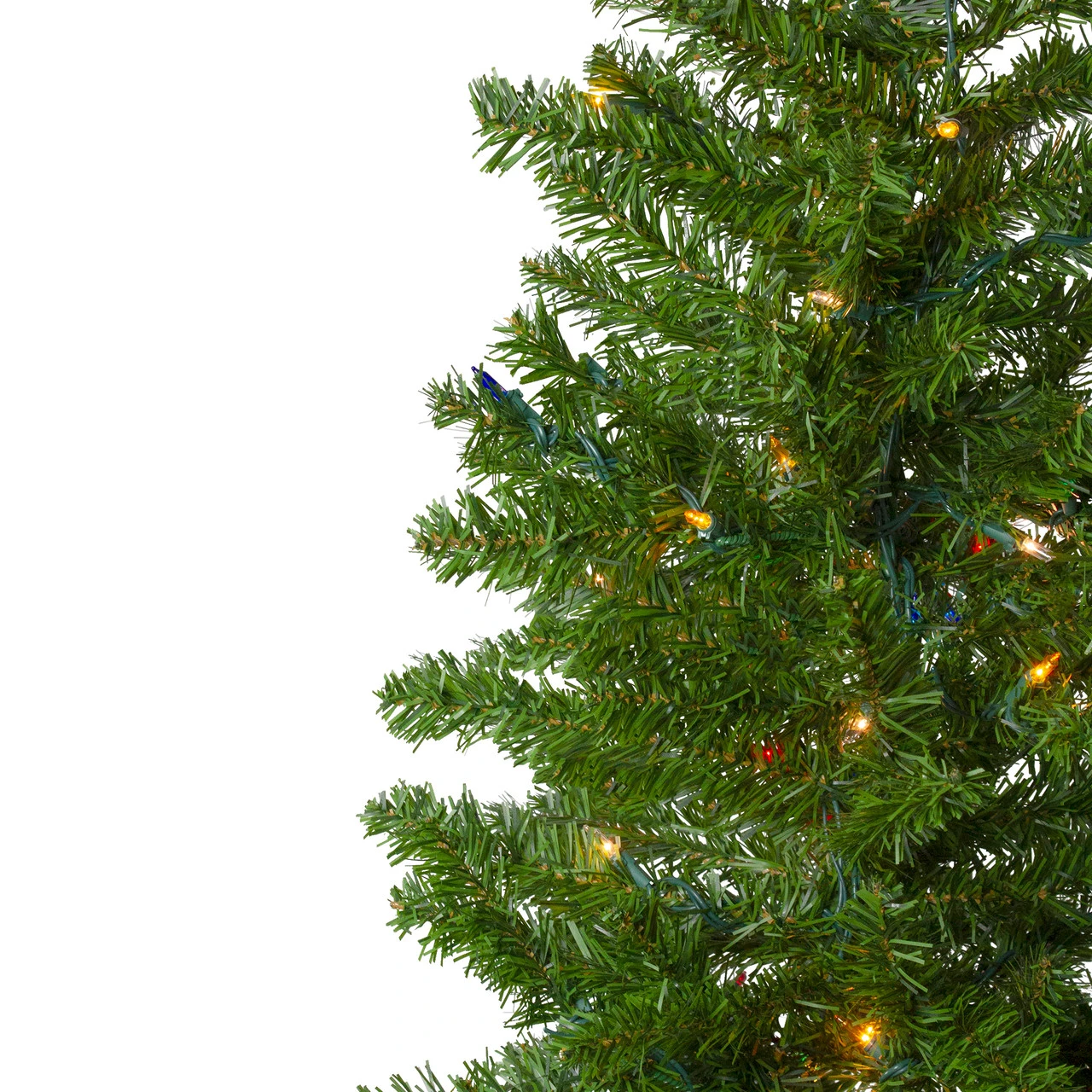 7.5' Pre-Lit Pencil Canadian Pine Artificial Christmas Tree - Multicolor Lights - Image 4