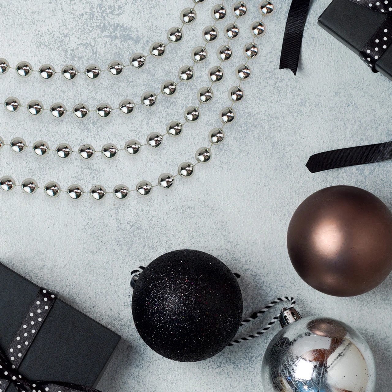 33' Shiny Silver Round Beaded Christmas Garland - Unlit - Image 3