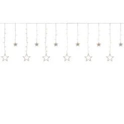 138 Clear LED Star Drop Window Curtain Christmas Lights - 17.75ft Clear Wire