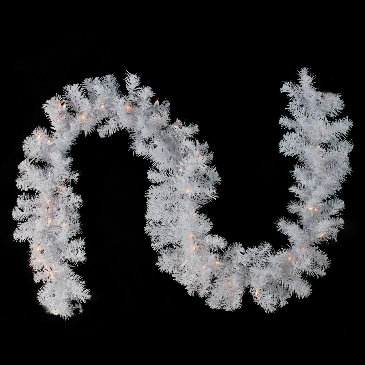 9' X 12" Pre-Lit White Crystal Spruce Artificial Christmas Garland - Clear Dura Lights