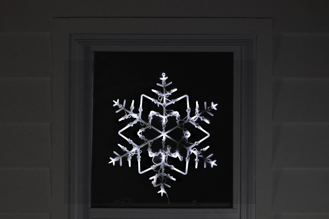 18" LED Lighted Snowflake Christmas Window Silhouette Decoration - Image 3