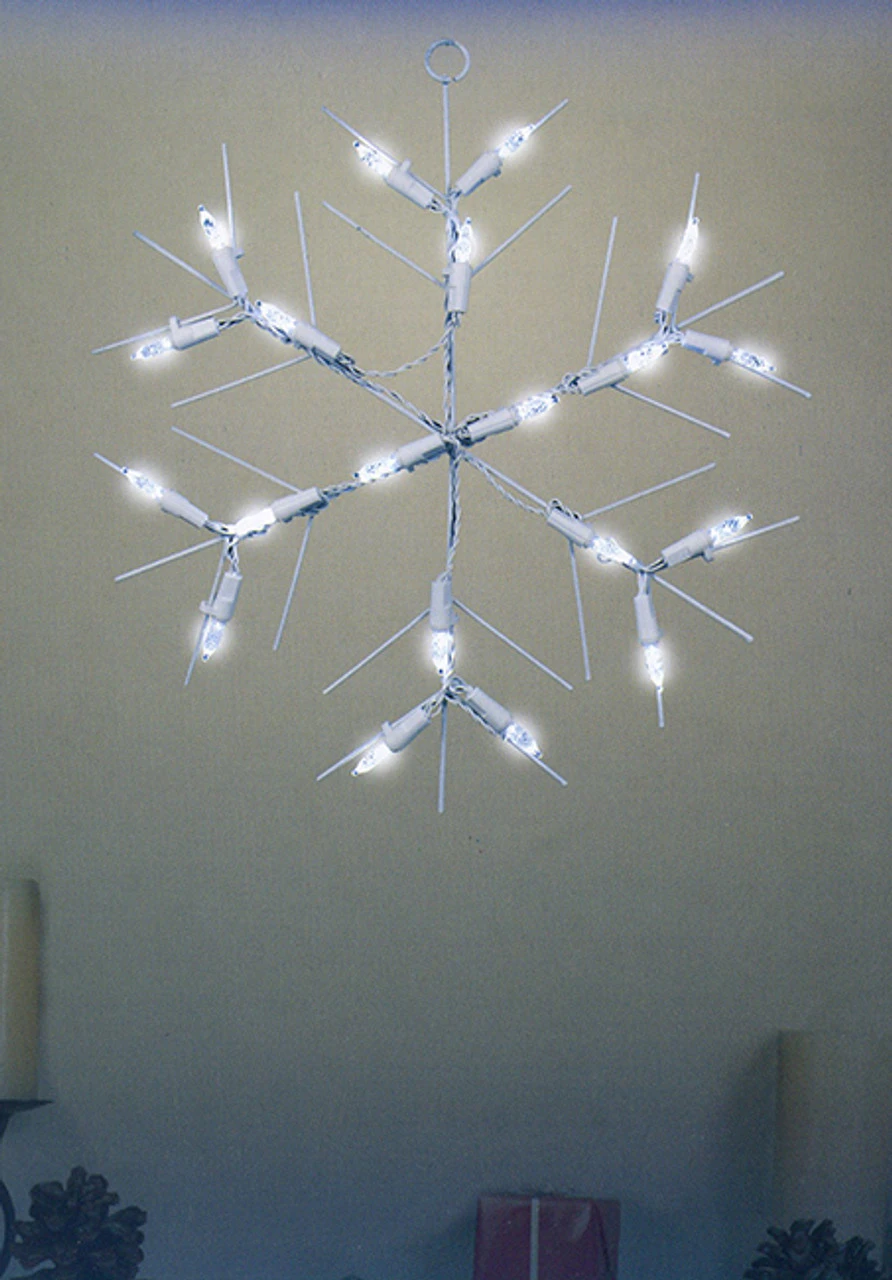13" White And Clear LED Lighted Snowflake Christmas Window Silhouette Decoration - Image 2
