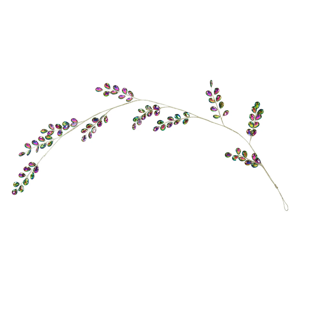 3.75' X 7" Peacock Rainbow Jeweled Artificial Christmas Garland - Unlit