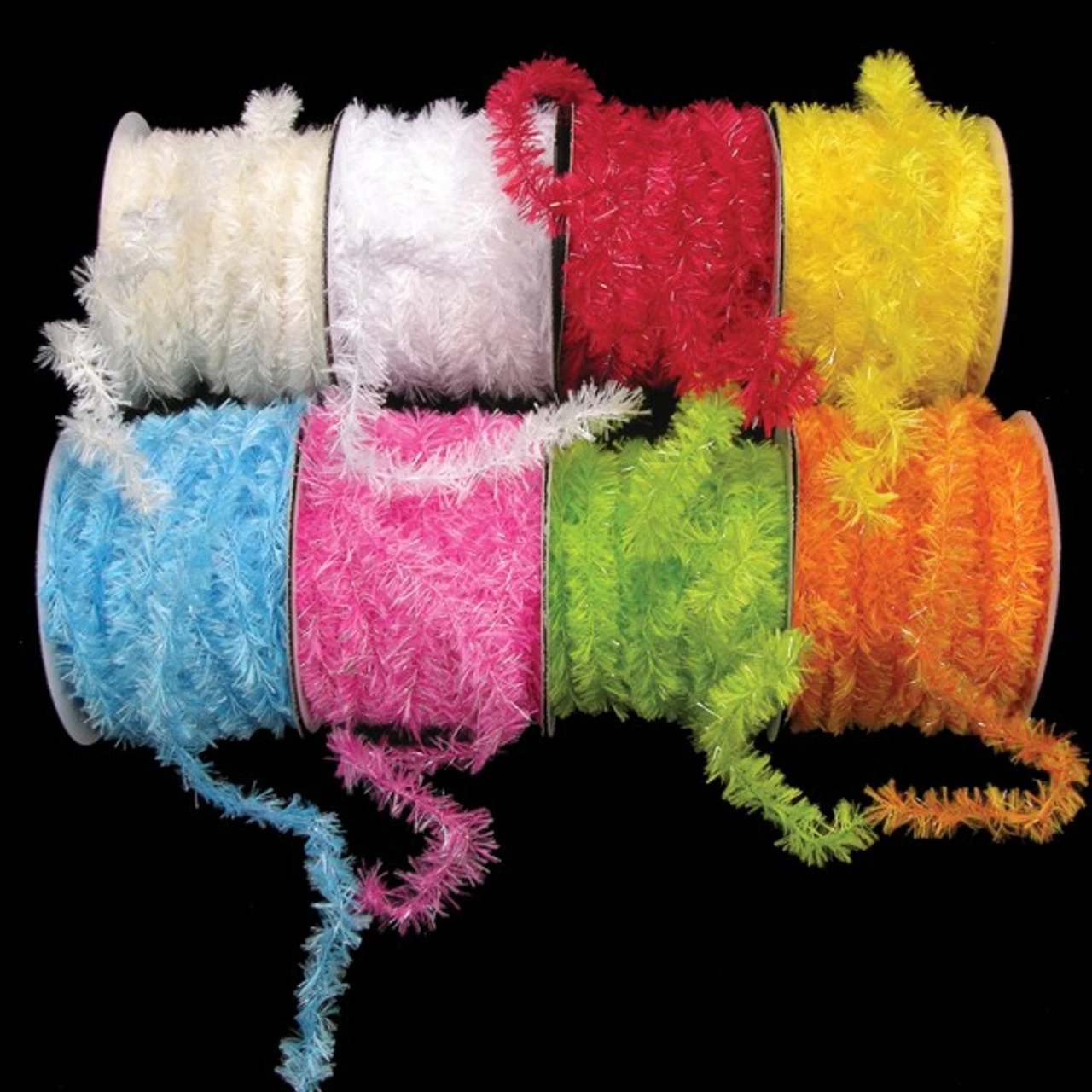 White Fuzzy Boa Party Garland 0.75" X 55 Yards - Image 2