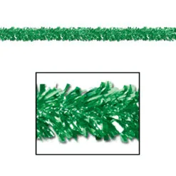 Club Pack Of 12 Shiny Metallic Green Foil Tinsel 6-Ply St. Patrick's Day Garlands 15' - Unlit