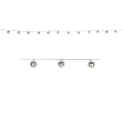 Club Pack Of 12 Decorative Metallic Hanging Disco Ball Garland 1.5" X 78"