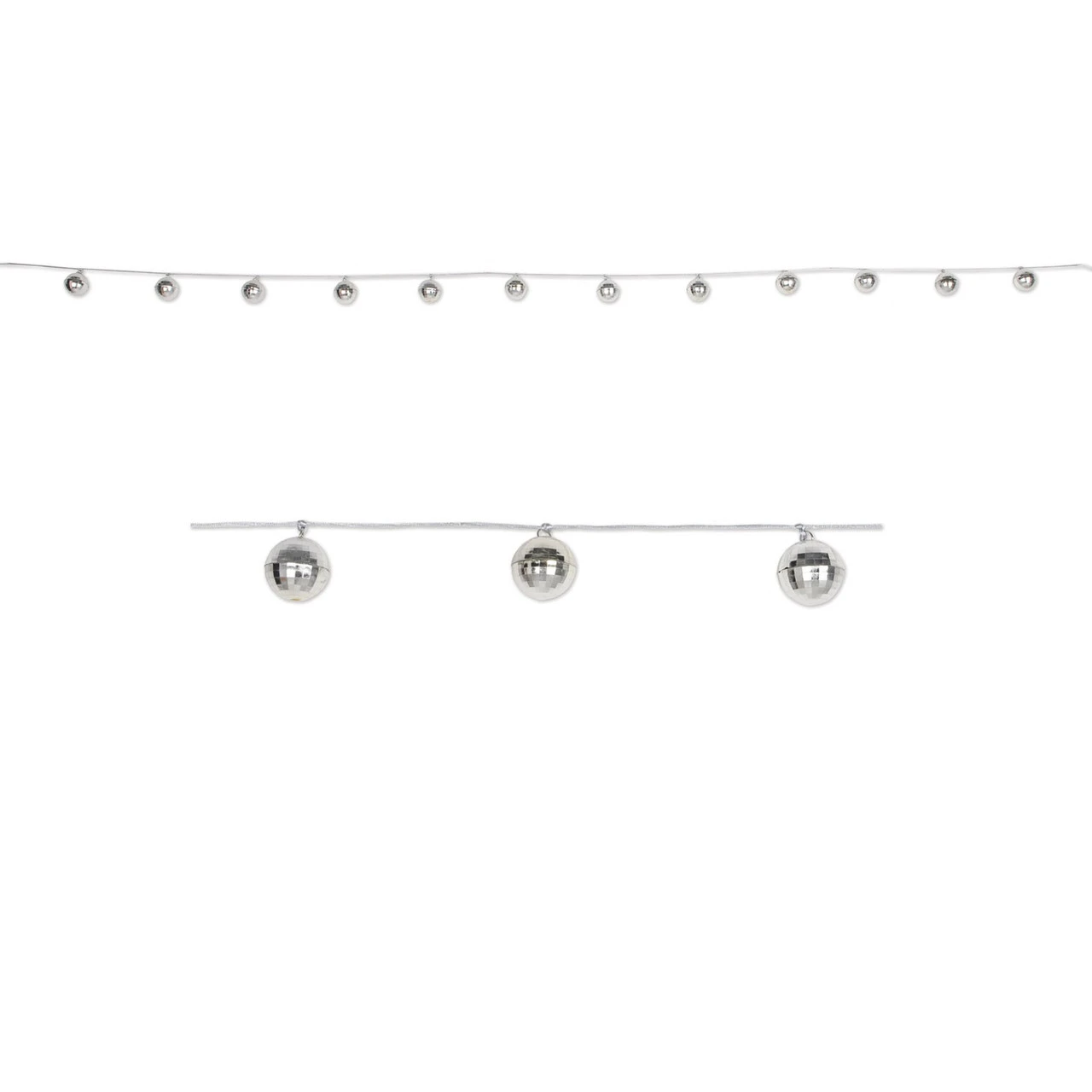 Club Pack Of 12 Decorative Metallic Hanging Disco Ball Garland 1.5" X 78"