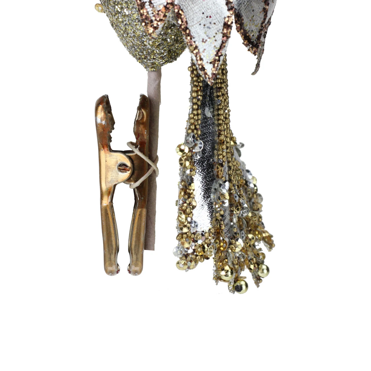 10" In The Birches Gold Glittered And Sequined Owl Clip-On Christmas Ornament - Image 2