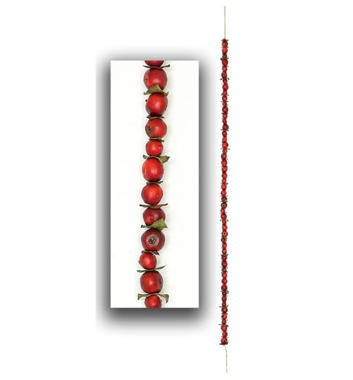 55" Red And Green Crabapple Artificial Christmas Garland - Unlit - Image 2