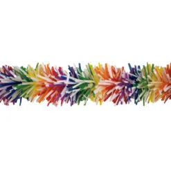 25' X 4" Multi Color Pride Rainbow Tinsel Garland - Unlit