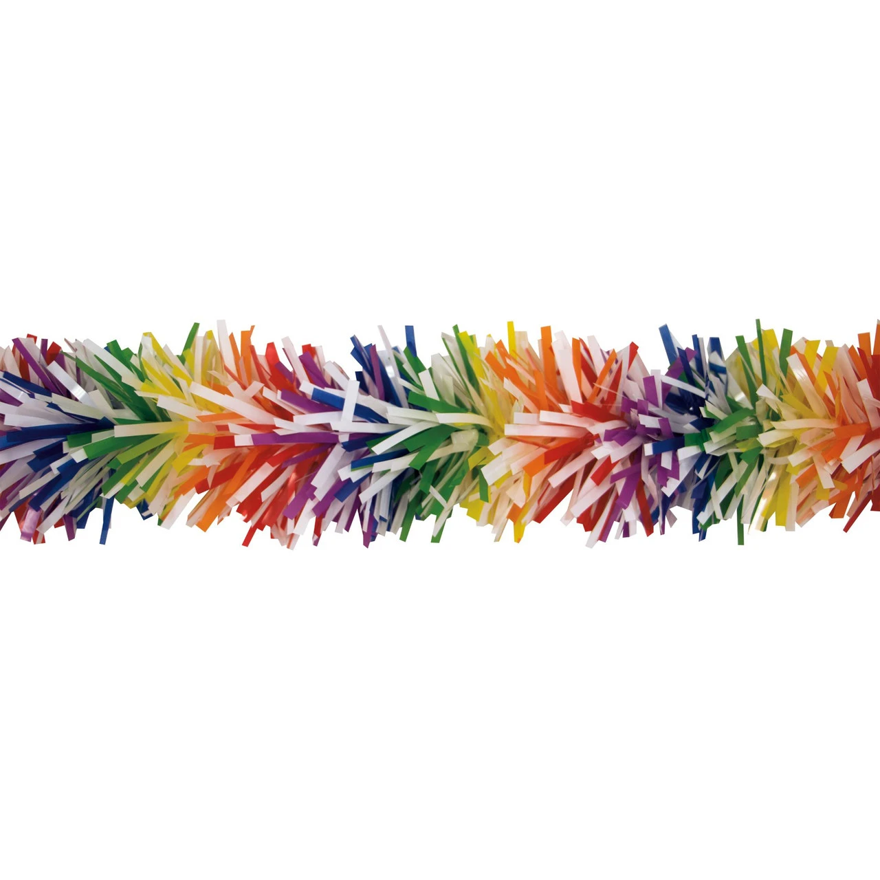 25' X 4" Multi Color Pride Rainbow Tinsel Garland - Unlit