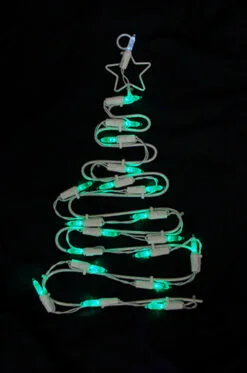 12.5" LED Lighted White Battery Operated Christmas Tree Window Silhouette Decoration