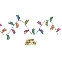 Club Pack Of 12 Fun Colorful Gleam 'N Flex Happy Birthday Garland 300"