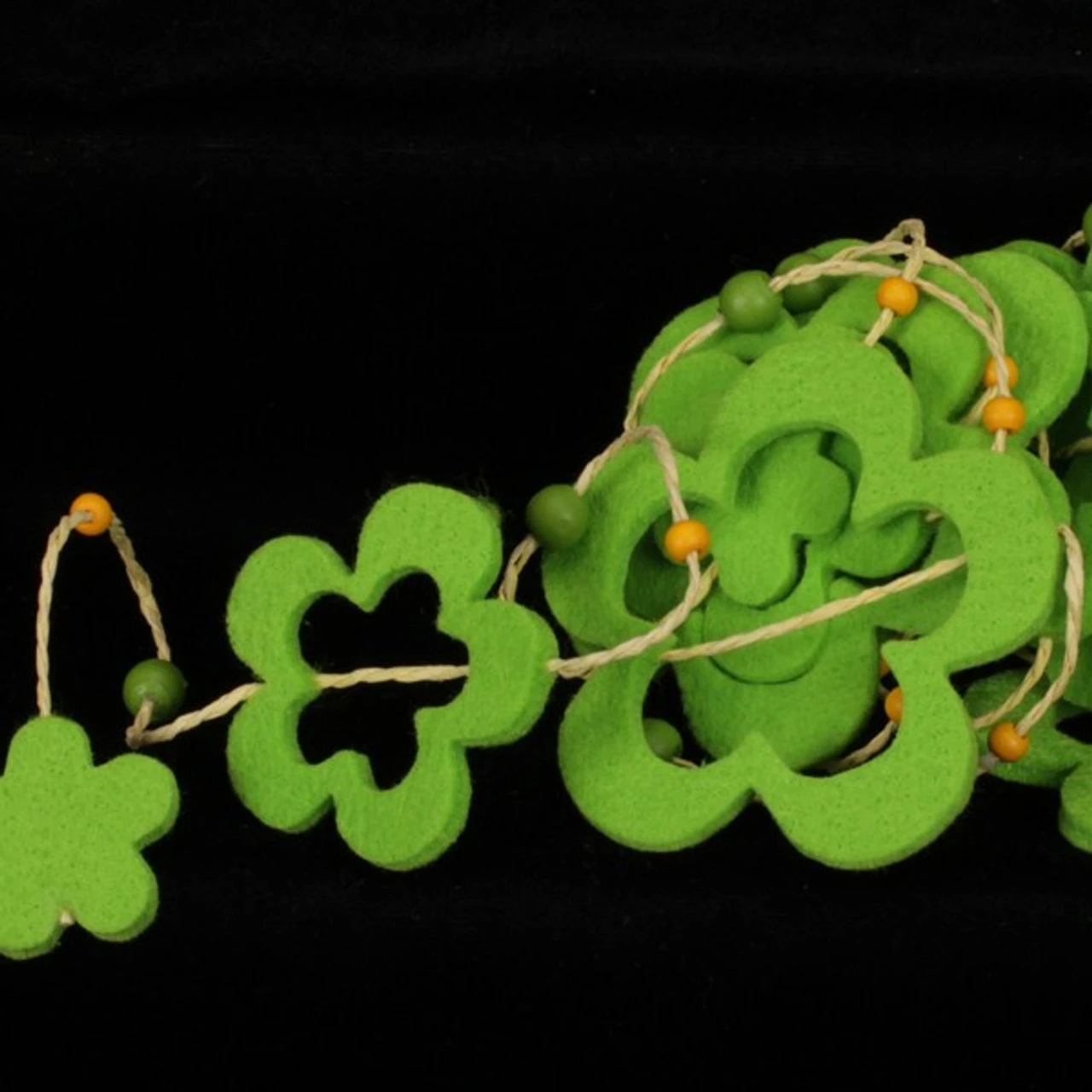 Green Fuzzy Flower Garland Decoration 59" X 19.8 Yards