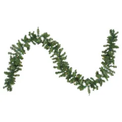 9' X 8" Pre-Lit Canadian Pine Artificial Christmas Garland, Clear Lights