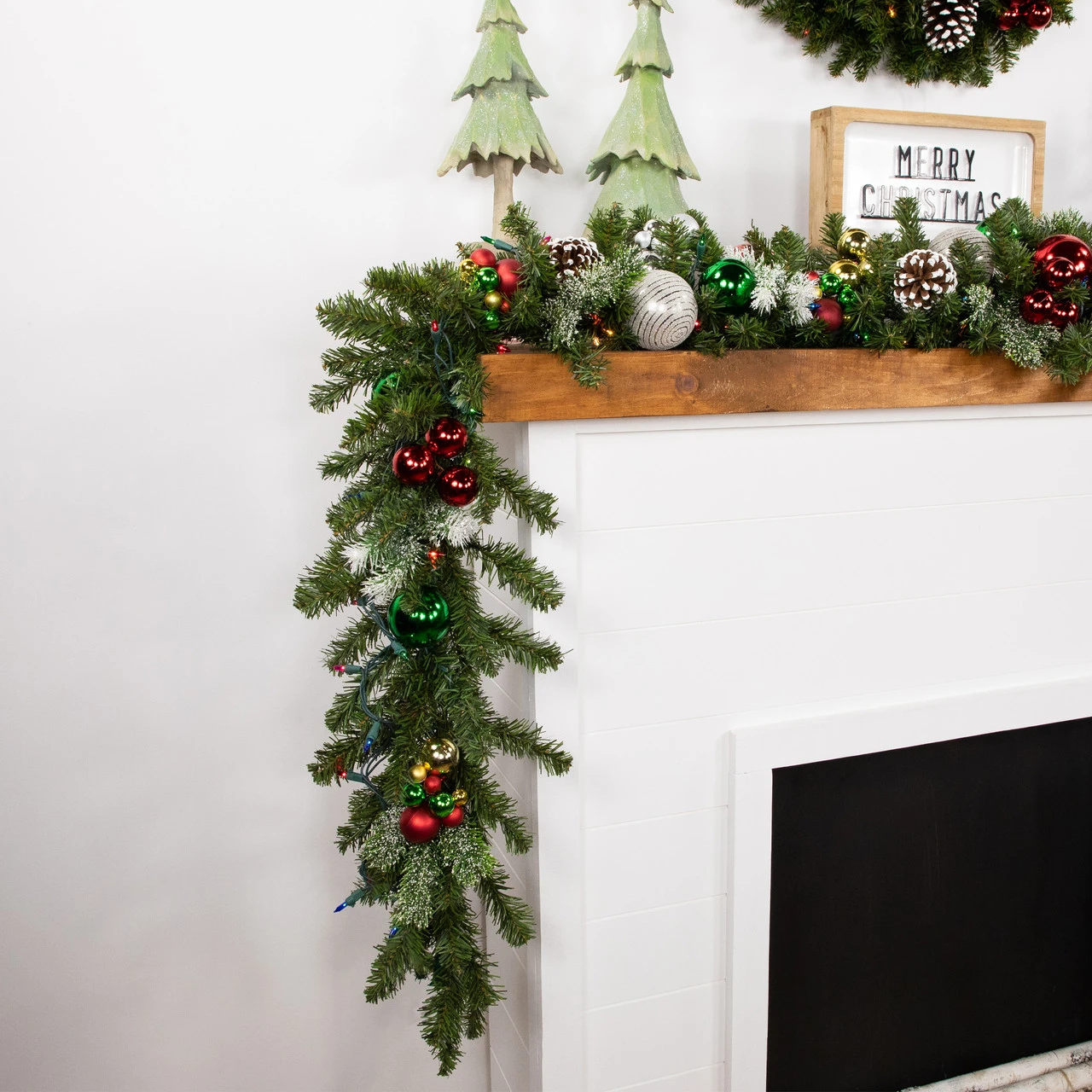 9' X 12" Pre-Lit Canadian Pine Artificial Christmas Garland, Multicolor Lights - Image 4