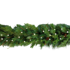 6' X 5" Pre-Lit Mixed Mountain Cypress Artificial Christmas Garland, LED Lights