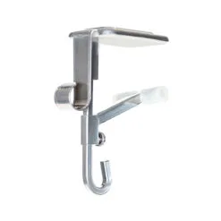 Set Of 2 Silver Mantle Garland And Stocking Hanger 6.5"