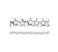 12 Confetti Metallic Silver Cutout Stars Hanging Christmas Party Garlands 108'