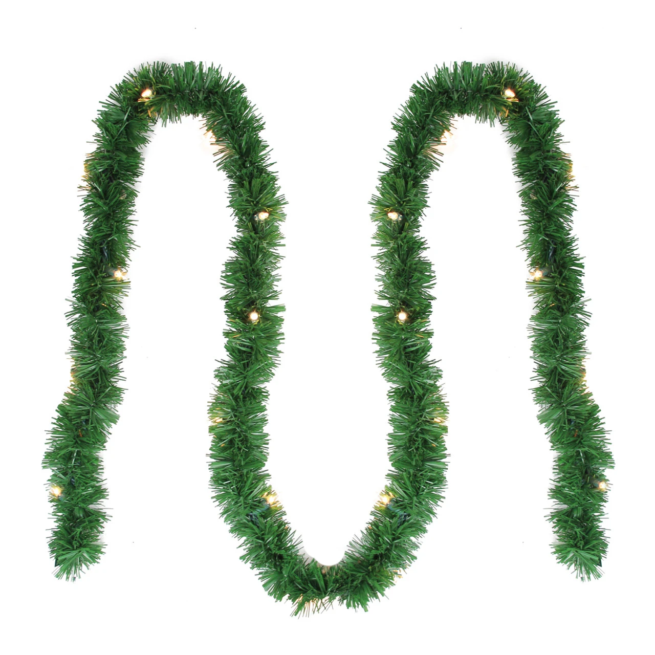 12' X 2.5” Pre-Lit Green Pine Artificial Christmas Garland - Clear Lights