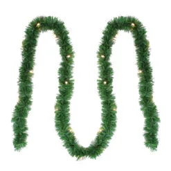 12' Pre-Lit Green Pine Artificial Christmas Garland - Clear Lights