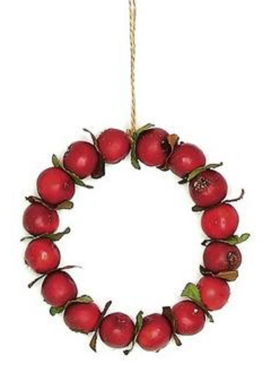 4.5" Red Crab Apple Autumn Harvest Christmas Wreath Ornament