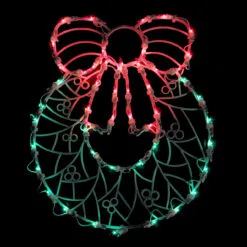 16" Lighted Wreath Christmas Window Silhouette Decoration