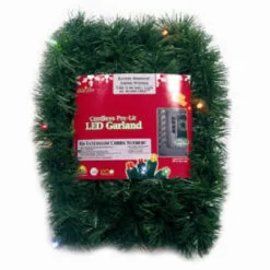 18' Pre-Lit Battery Operated Green Pine Christmas Garland - Multi-Color LED