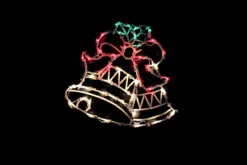 15" Lighted Bells With Bow Christmas Window Silhouette Decoration