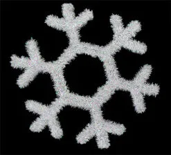 16.5" White Iridescent Snowflake Hanging Christmas Decoration