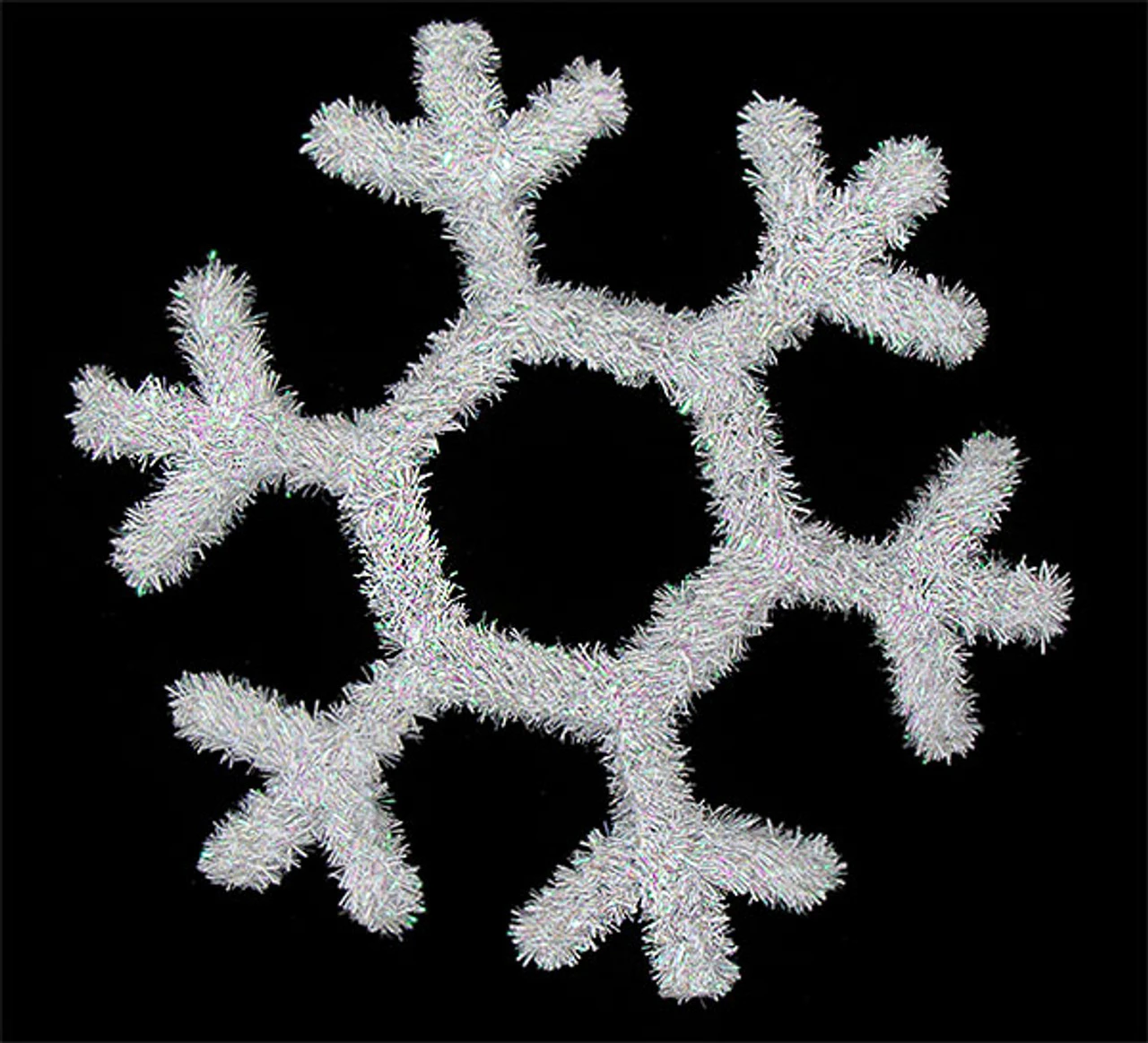 16.5" White Iridescent Snowflake Hanging Christmas Decoration